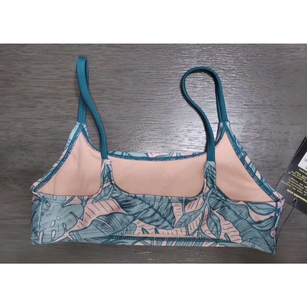 NWT Bikini top girls medium tropical
